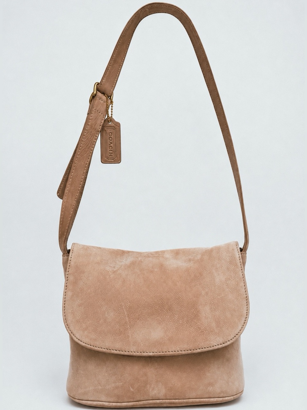 VINTAGE COACH 1995 Sonoma 4935 Nubuck Leather Flap Crossbody Handbag Purse